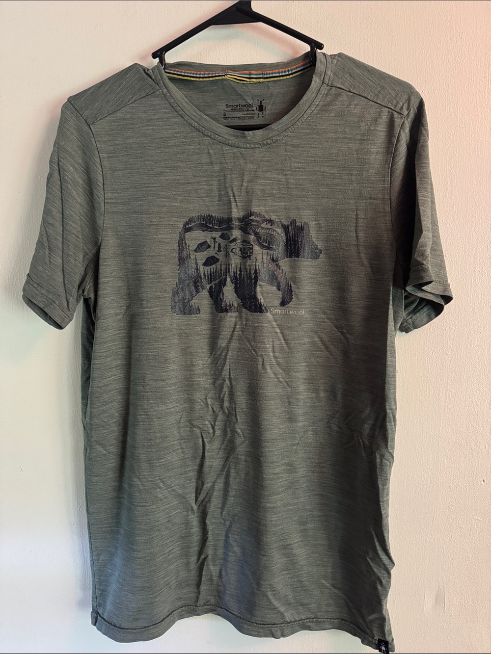 Smartwool Green Short-Sleeve Tee with Bear Graphic